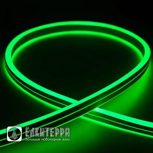 Светодиодный Гибкий Неон, двусторонний, зелёный, кратность резки 0.5 метра, размер 8*16 мм, 220 В, 50 м